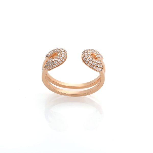 Safety Pin Pinky With Diamonds (Ring)