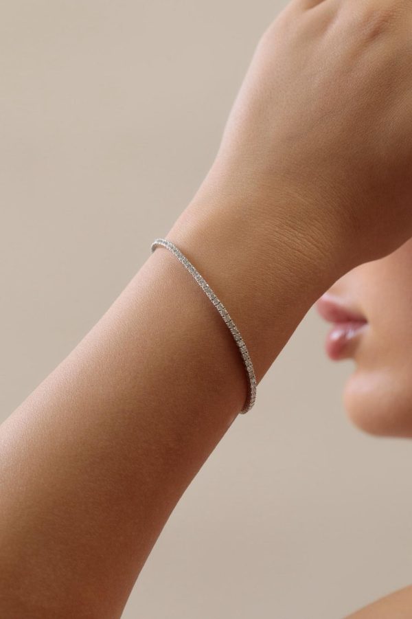 White Gold Tennis Bracelet With Lab Diamonds (Bracelet)
